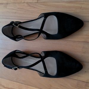 Anthropologie Pointy Toe Cross Strap Flats